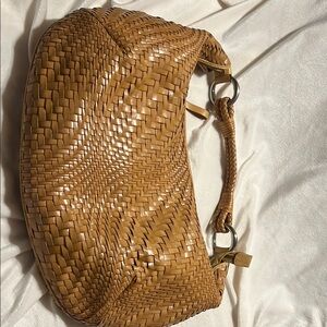 Cole Haan Tan Hobo Bag with Woven Texture
